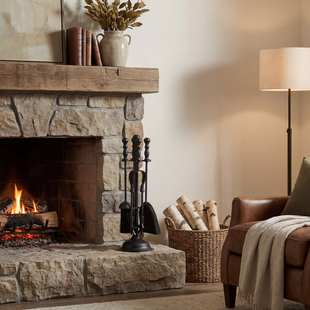 Greenside Black Fireside Companion Set