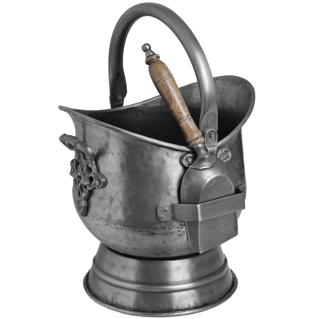 Espley Antique Pewter Coal Bucket with Shovel