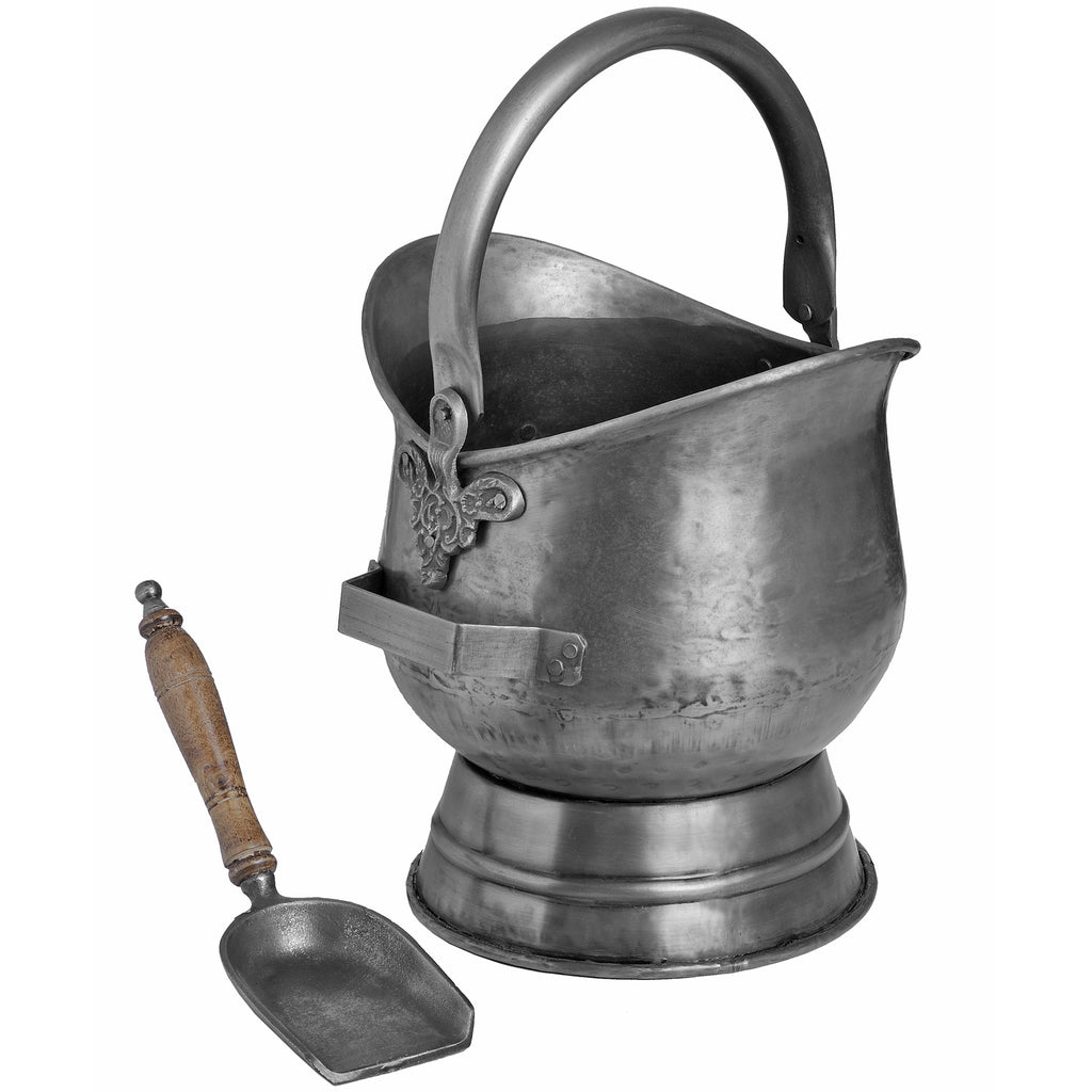 Espley Antique Pewter Coal Bucket with Shovel