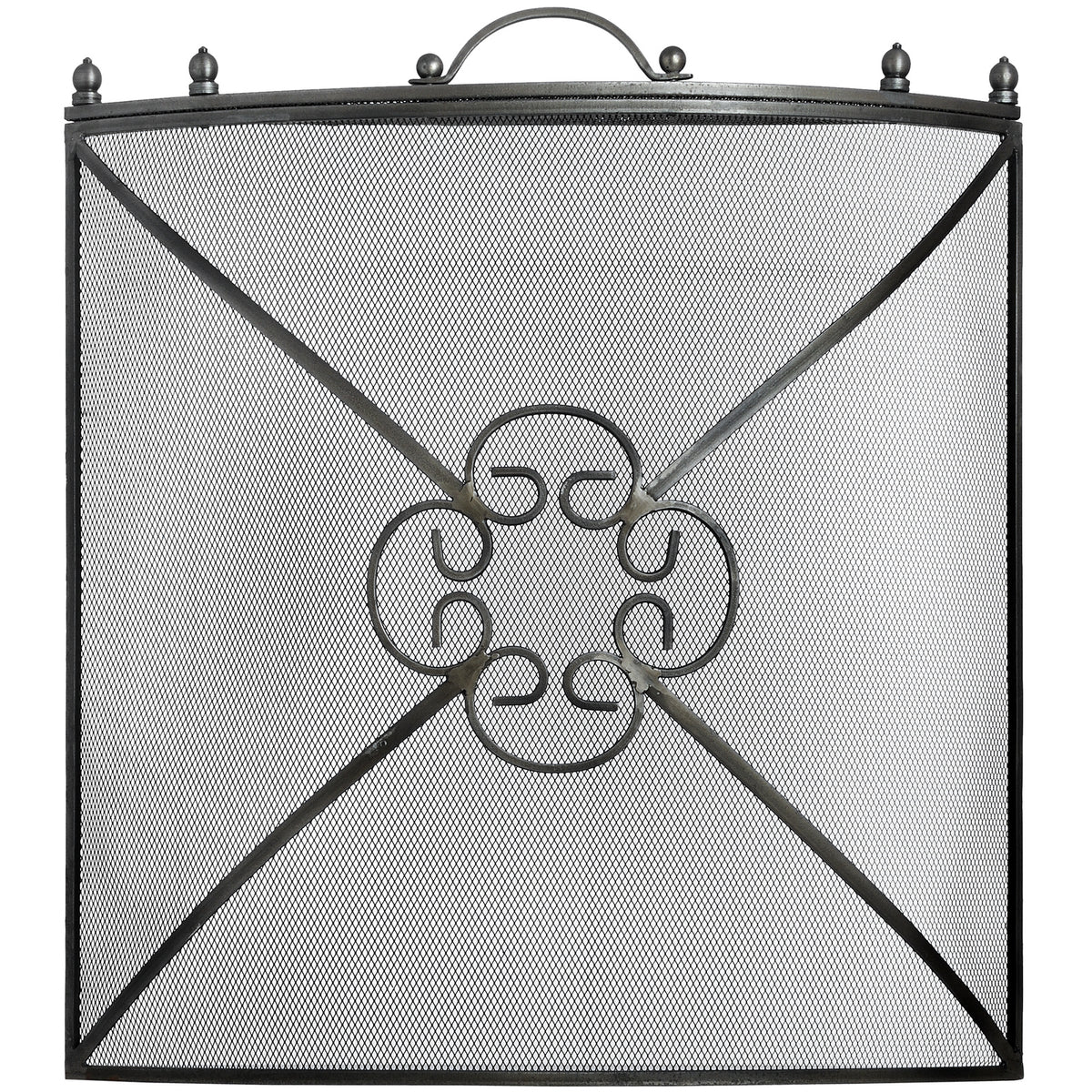 Kirkheaton Antique Pewter Mesh Fireguard