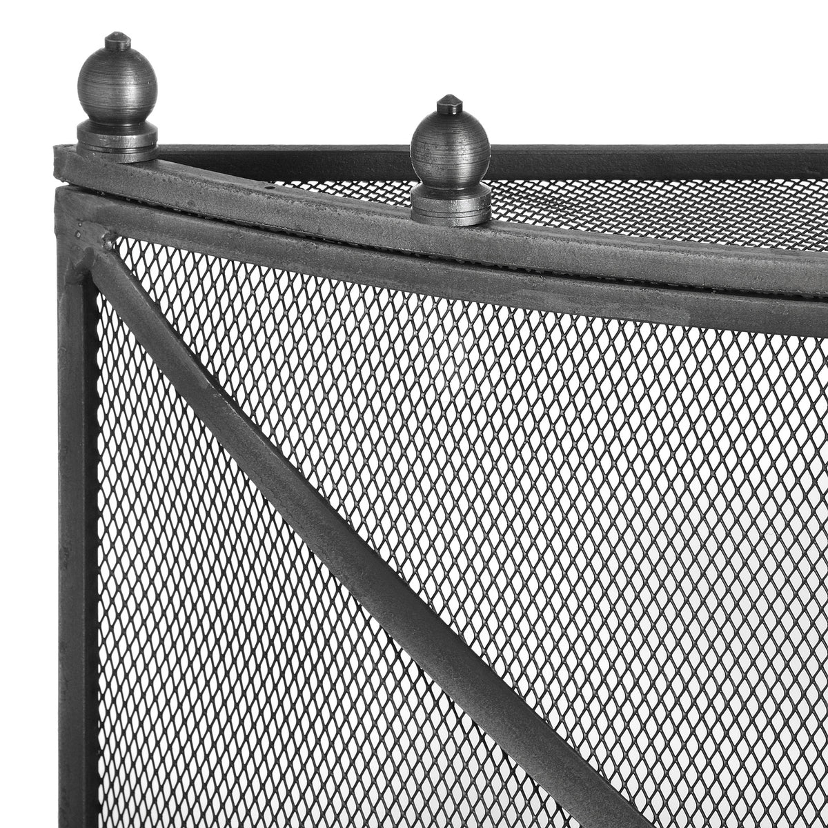 Kirkheaton Antique Pewter Mesh Fireguard