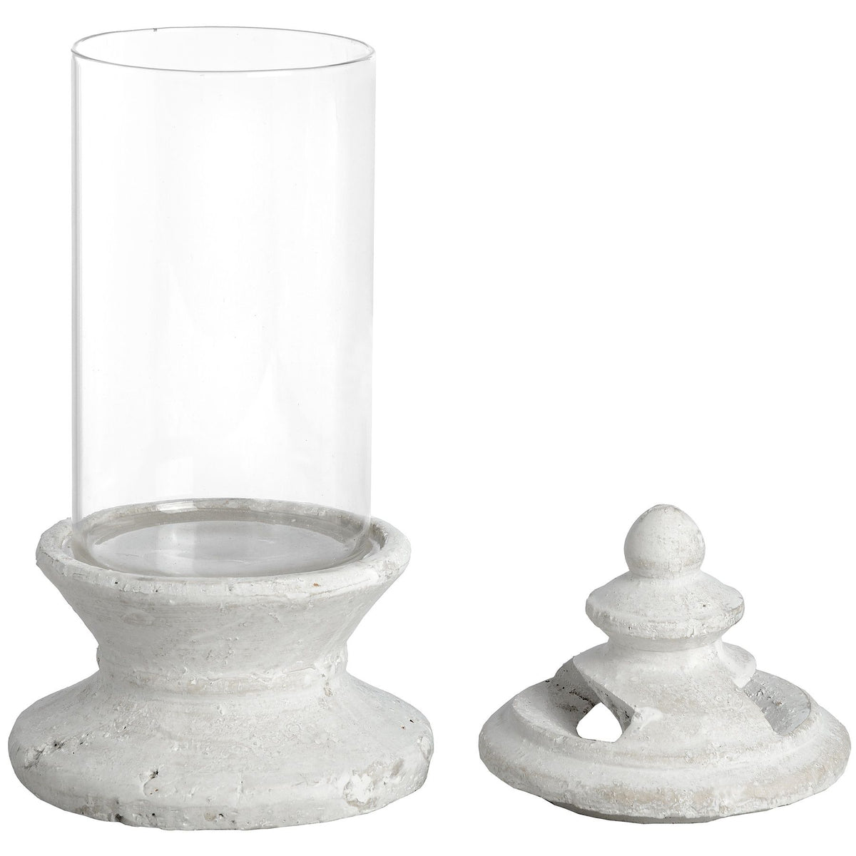 Carrshield White Glass Hurricane Candle Holder