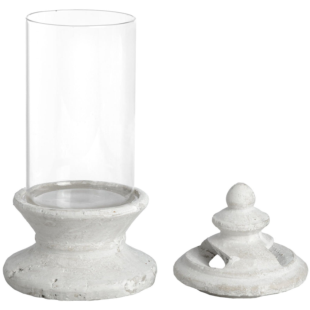 Carrshield White Glass Hurricane Candle Holder