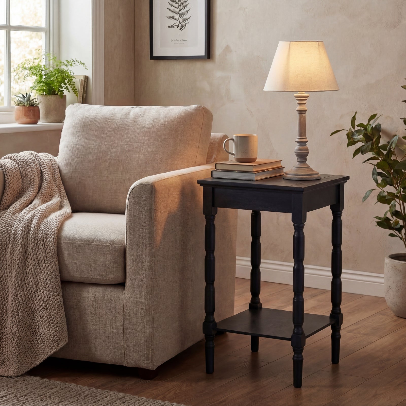 Falstone Washed Wood Table Lamp