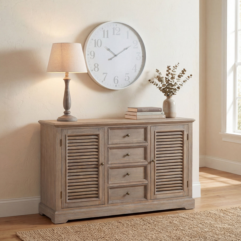 Belsay Whitewashed Wood Lamp