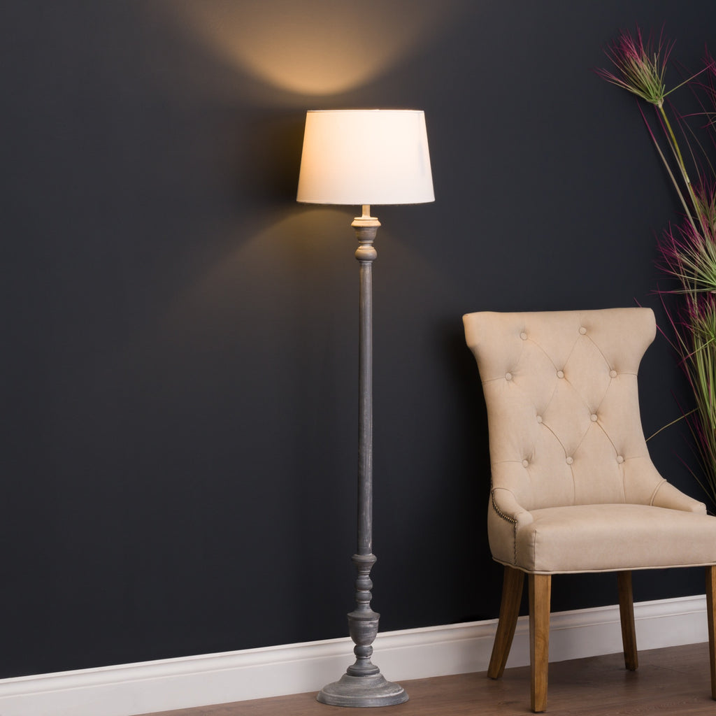 Cresswell Carved Wood Floor Lamp