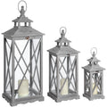 Bardon Wooden Cross-Section Lanterns Set