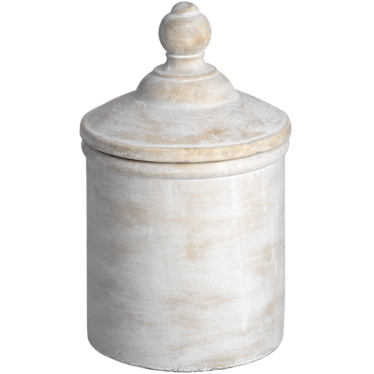 Juniper Large Antique White Canister