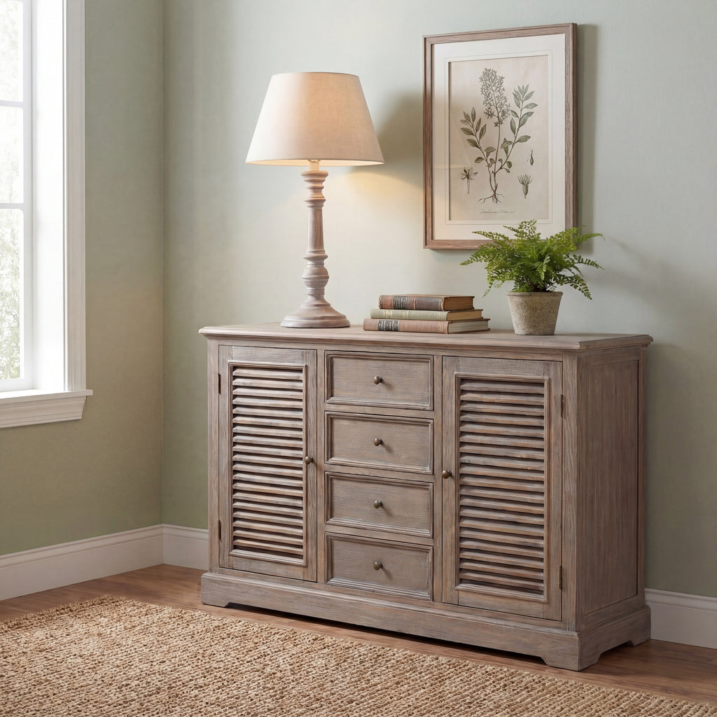 Seaton Grey-Washed Wood Table Lamp