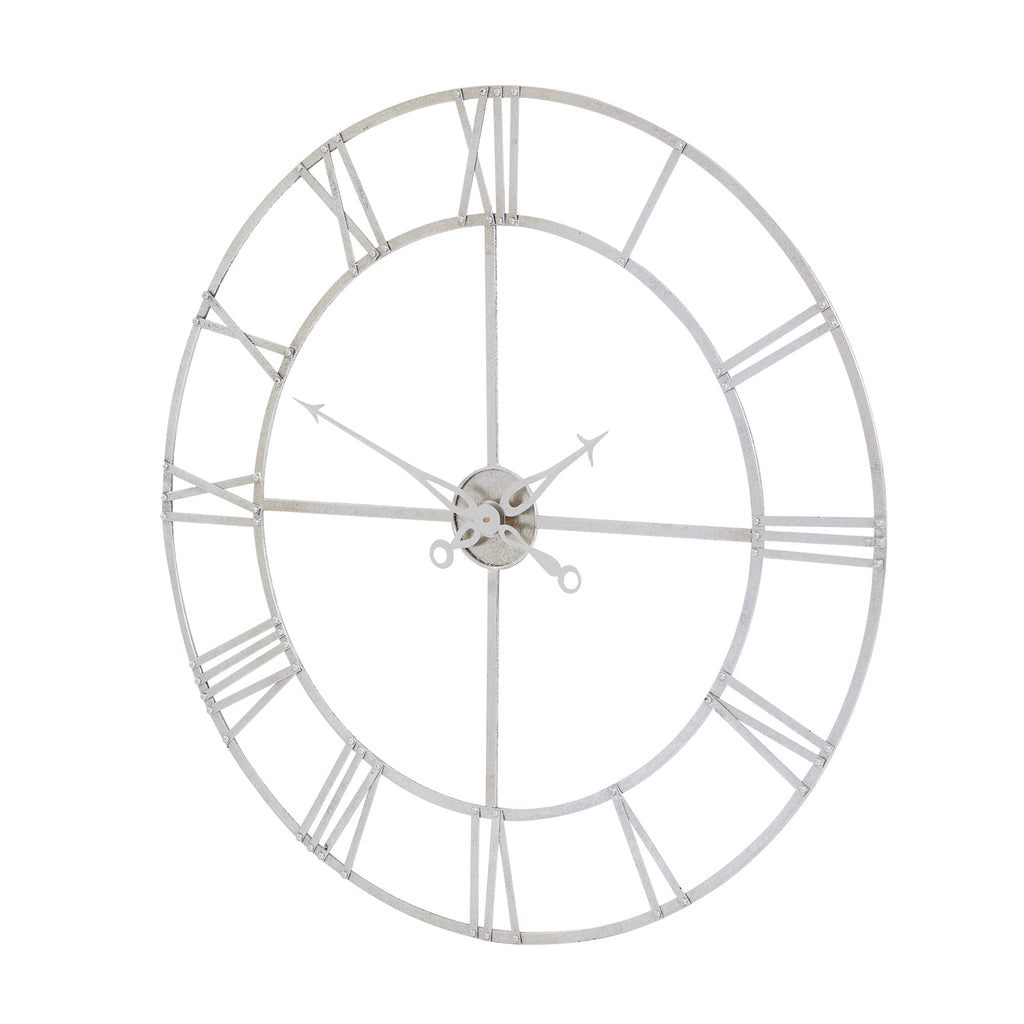 Newbrough Large Silver Skeleton Wall Clock