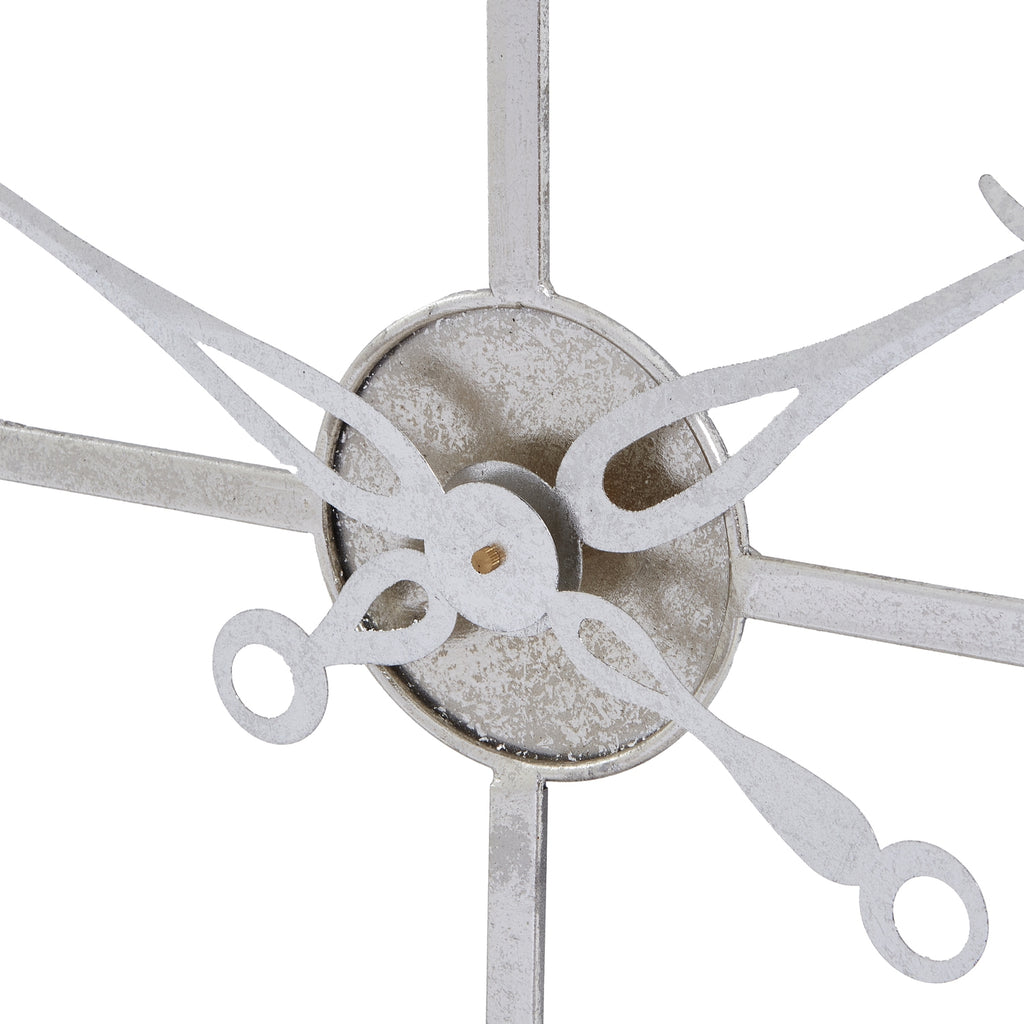 Newbrough Large Silver Skeleton Wall Clock