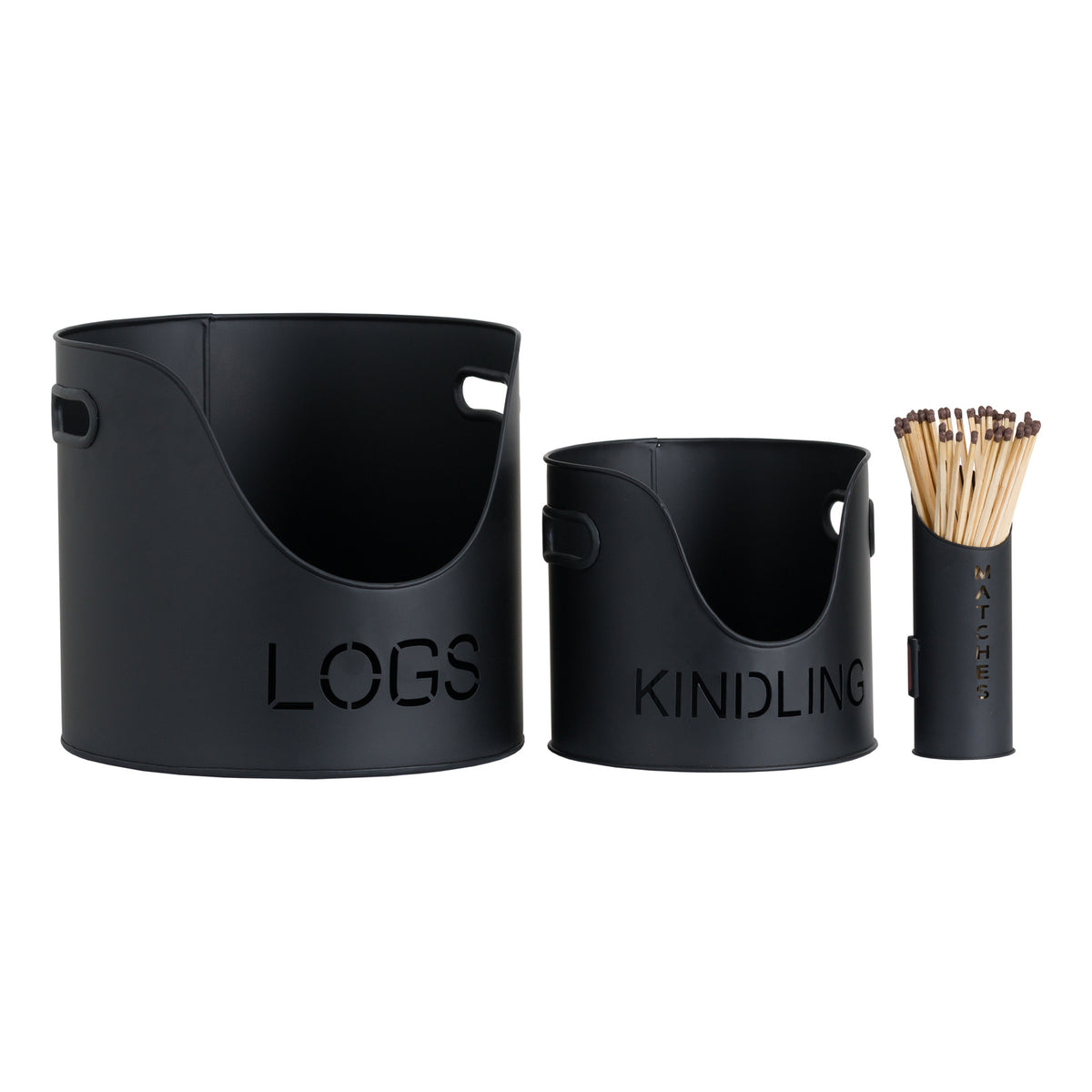 Whittle Black Log, Kindling and Match Set