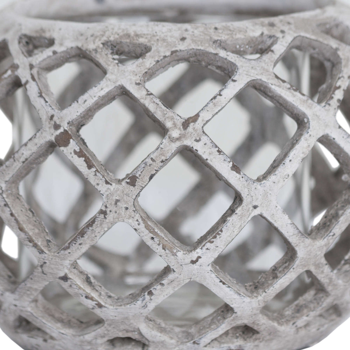 Walwick Large Round Ceramic Lattice Lantern