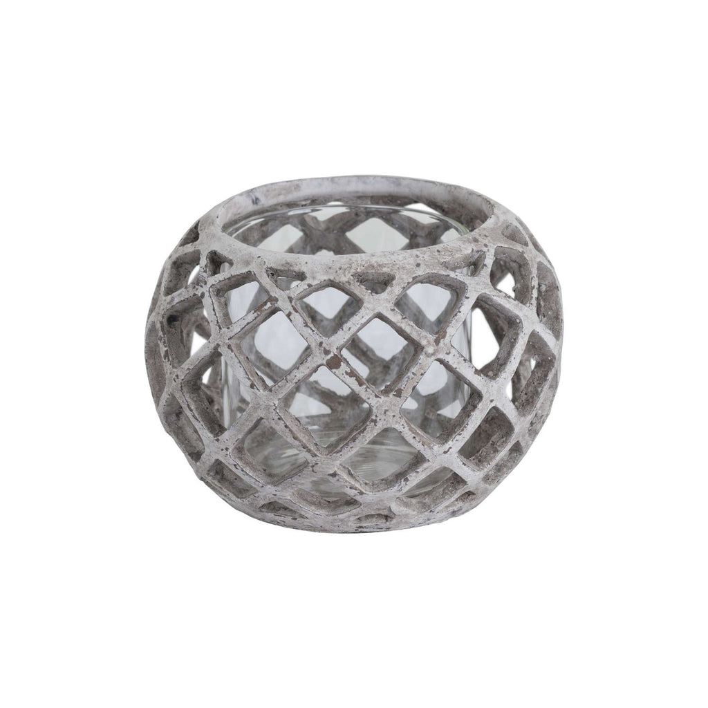 Walwick Large Round Ceramic Lattice Lantern