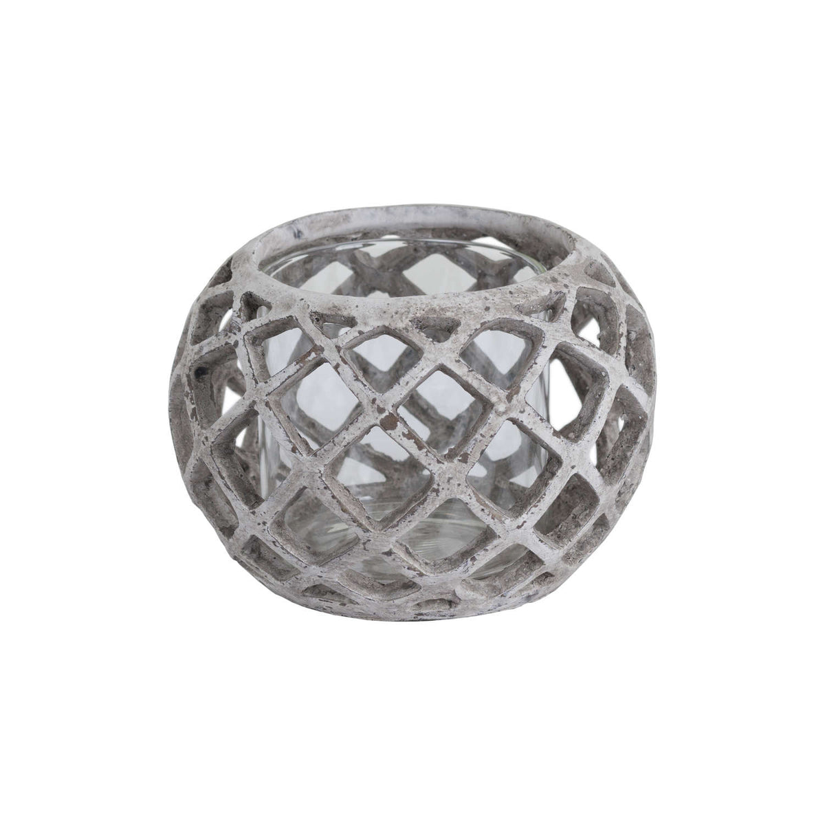 Walwick Large Round Ceramic Lattice Lantern