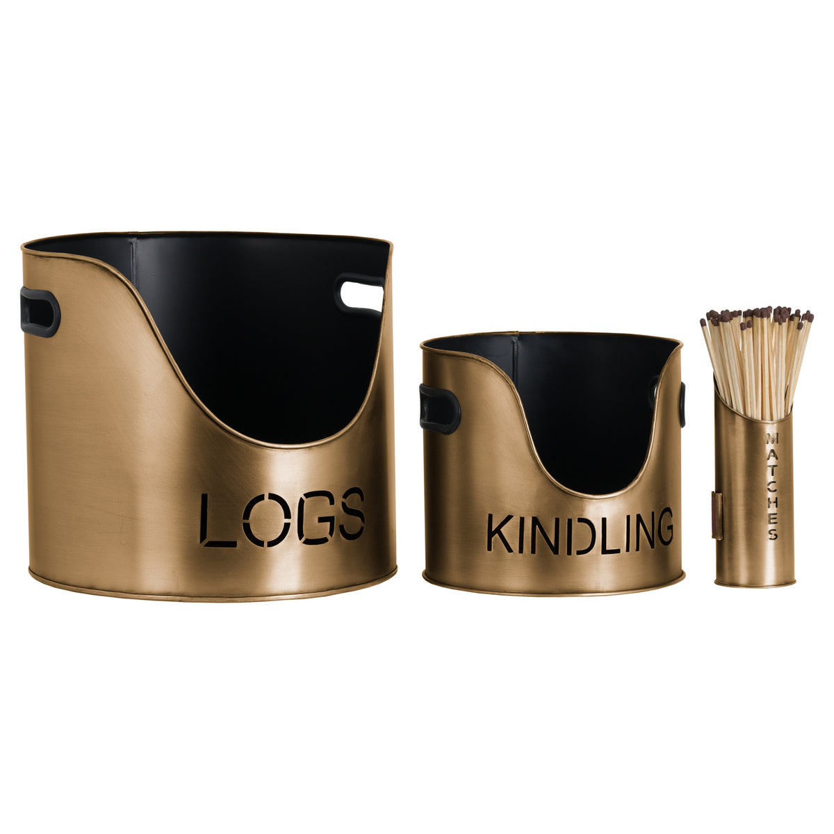 Ridley Bronze Log, Kindling and Match Set