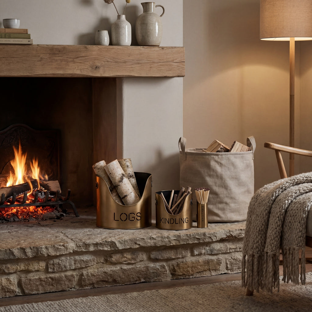 Ridley Bronze Log, Kindling and Match Set