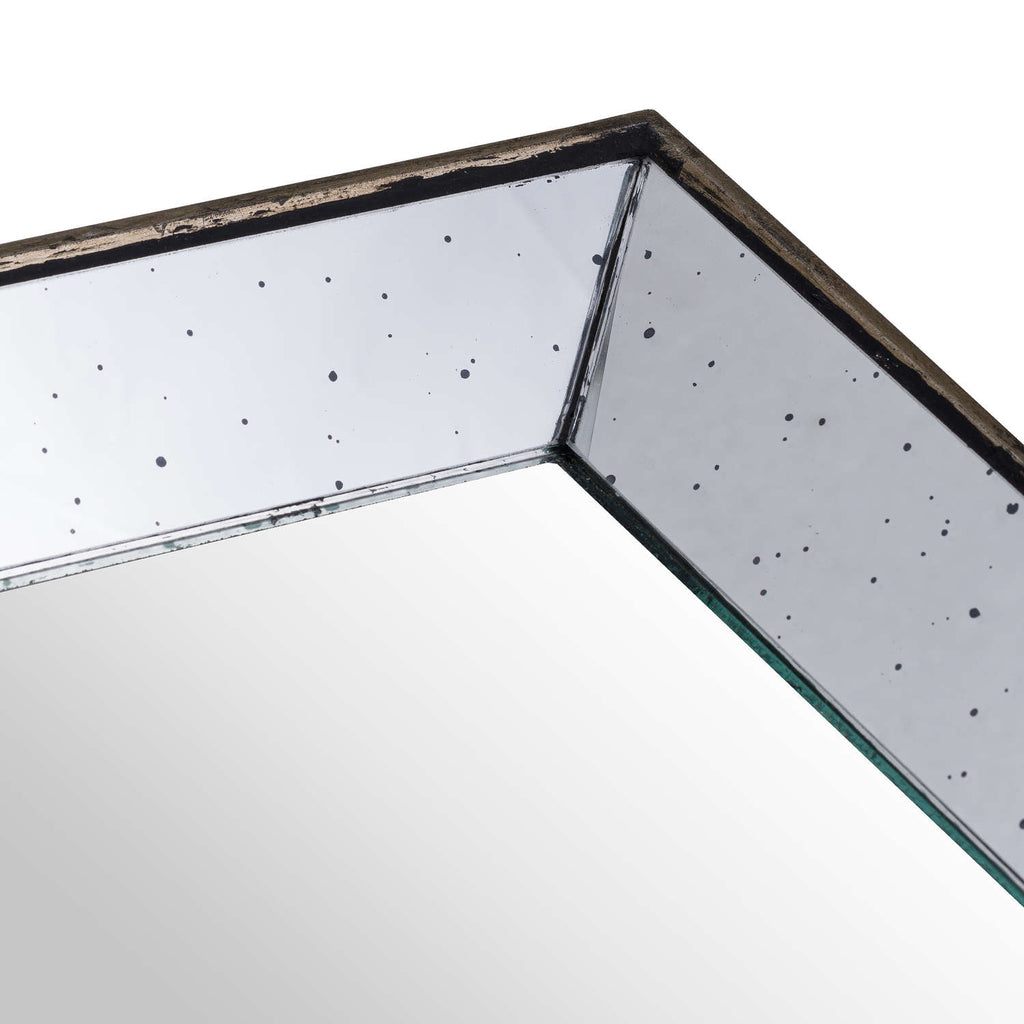 Rowfoot Small Square Distressed Mirrored Tray