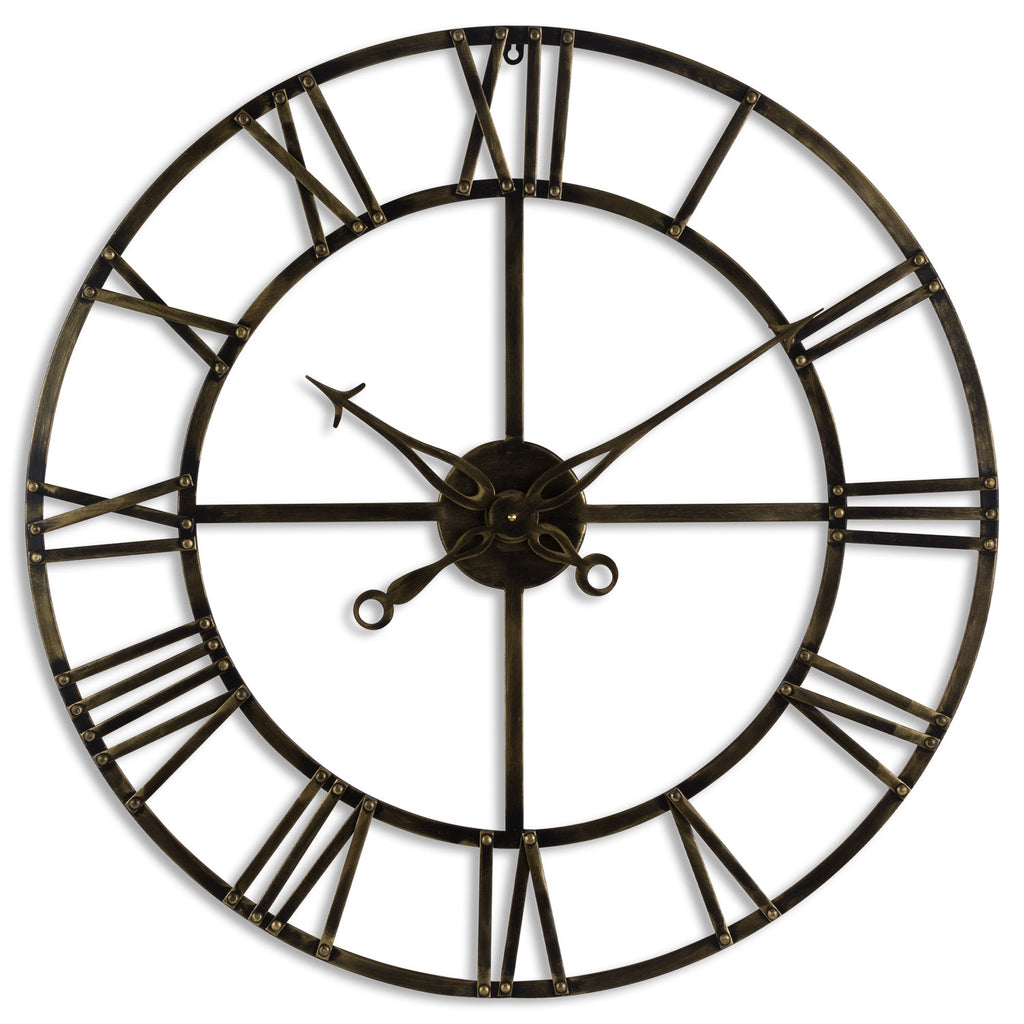 Thorngrafton Antique Brass Skeleton Wall Clock