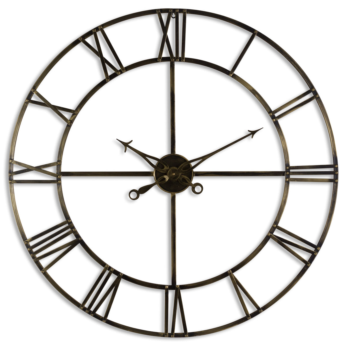 Staward Large Antique Brass Skeleton Clock