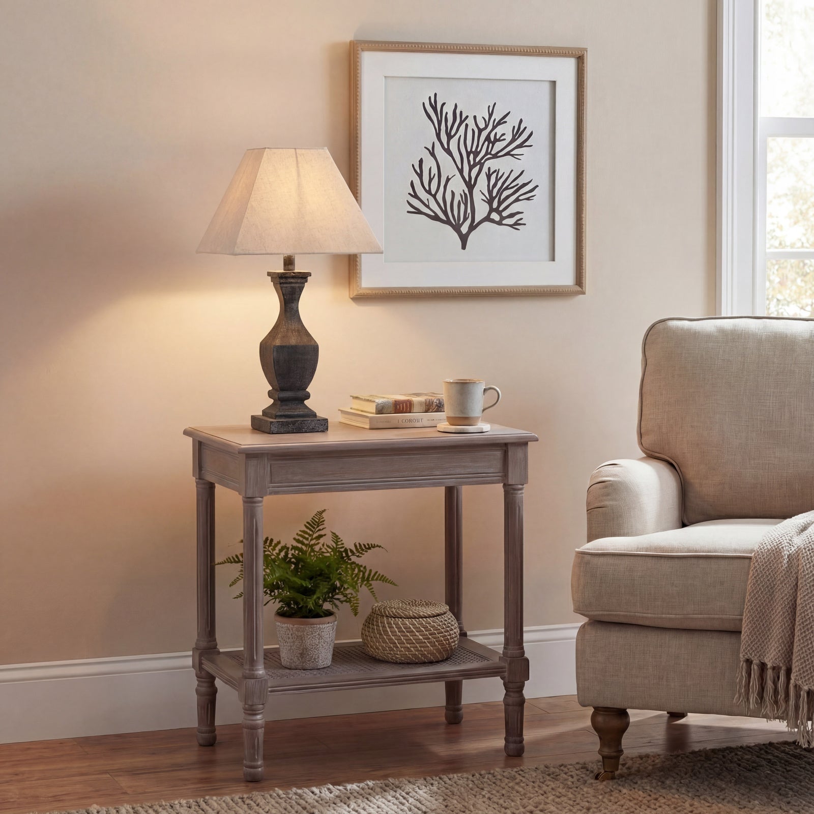 Togston Fluted Wooden Table Lamp