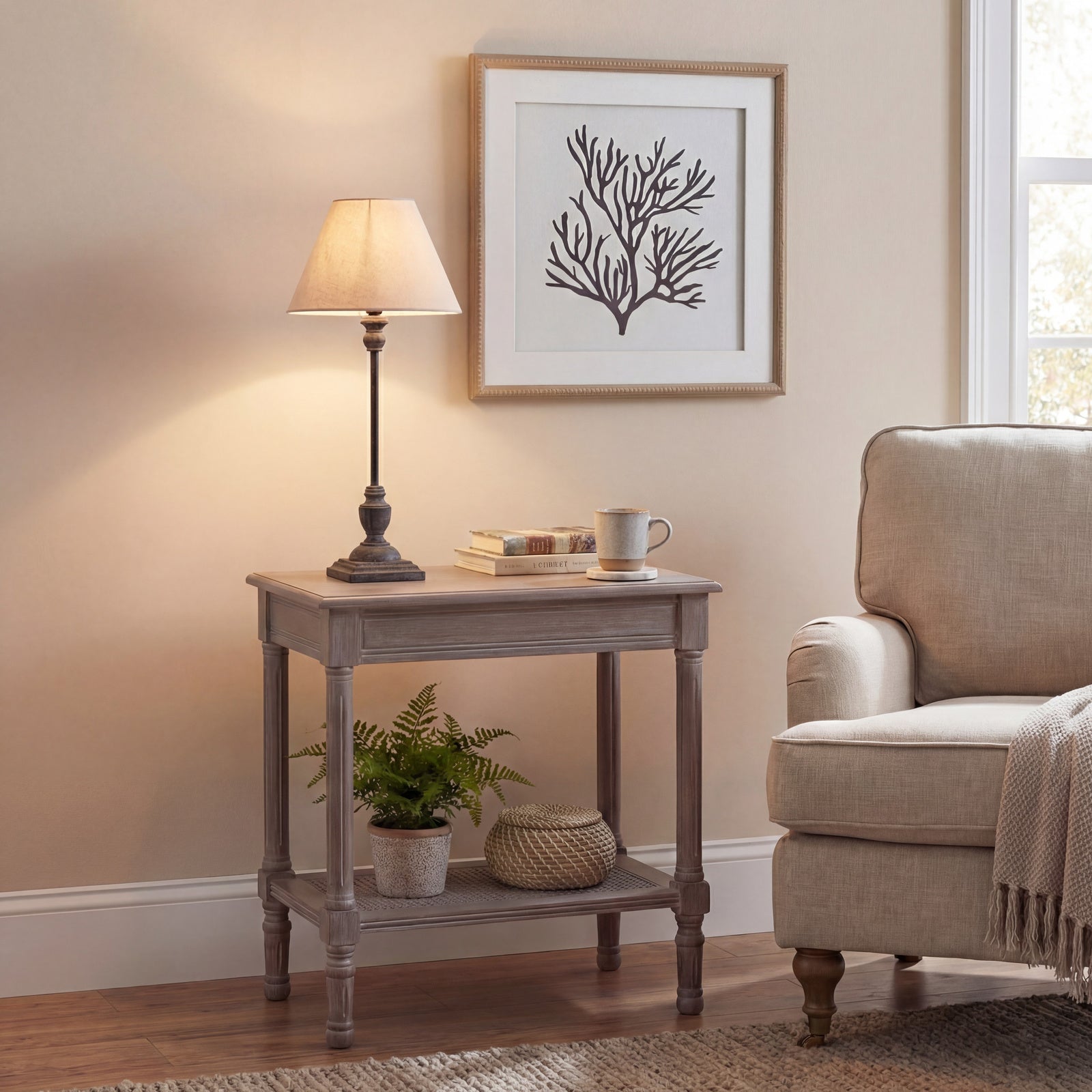 Hauxley Wooden Stem Table Lamp