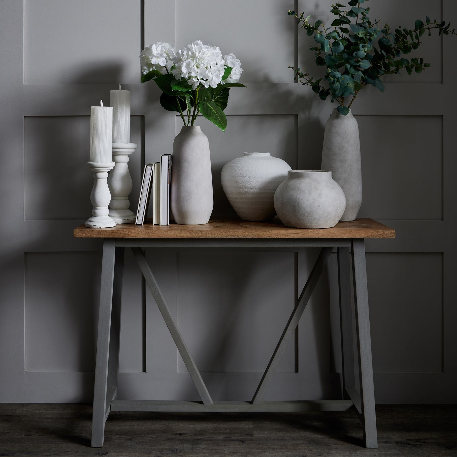 Akeld Tall Stone-Effect Vase