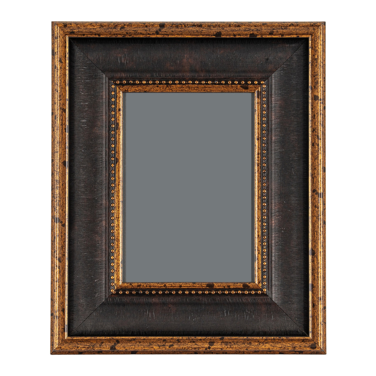 Black And Antique Gold Beaded 5X7 Photo Frame
