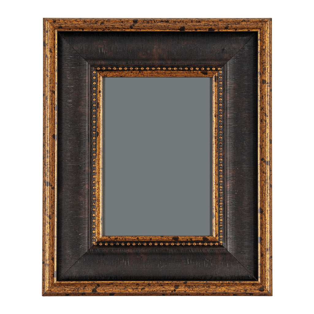 Black And Antique Gold Beaded 5X7 Photo Frame