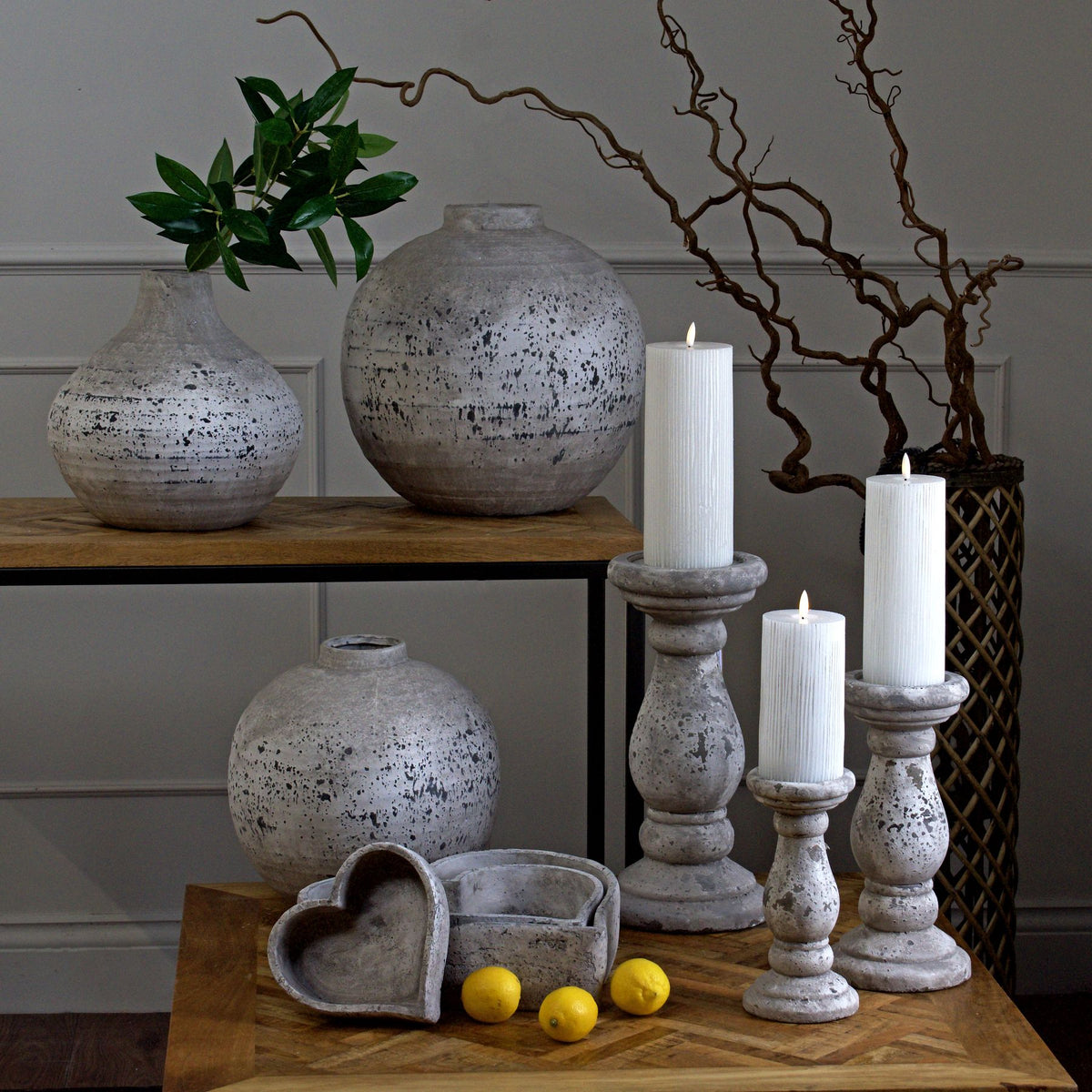 Nafferton Set of Three Stone Ceramic Dishes