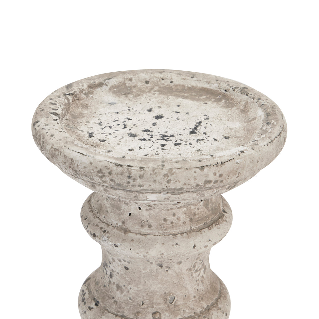 Alnmouth Small Stone Ceramic Column Candle Holder