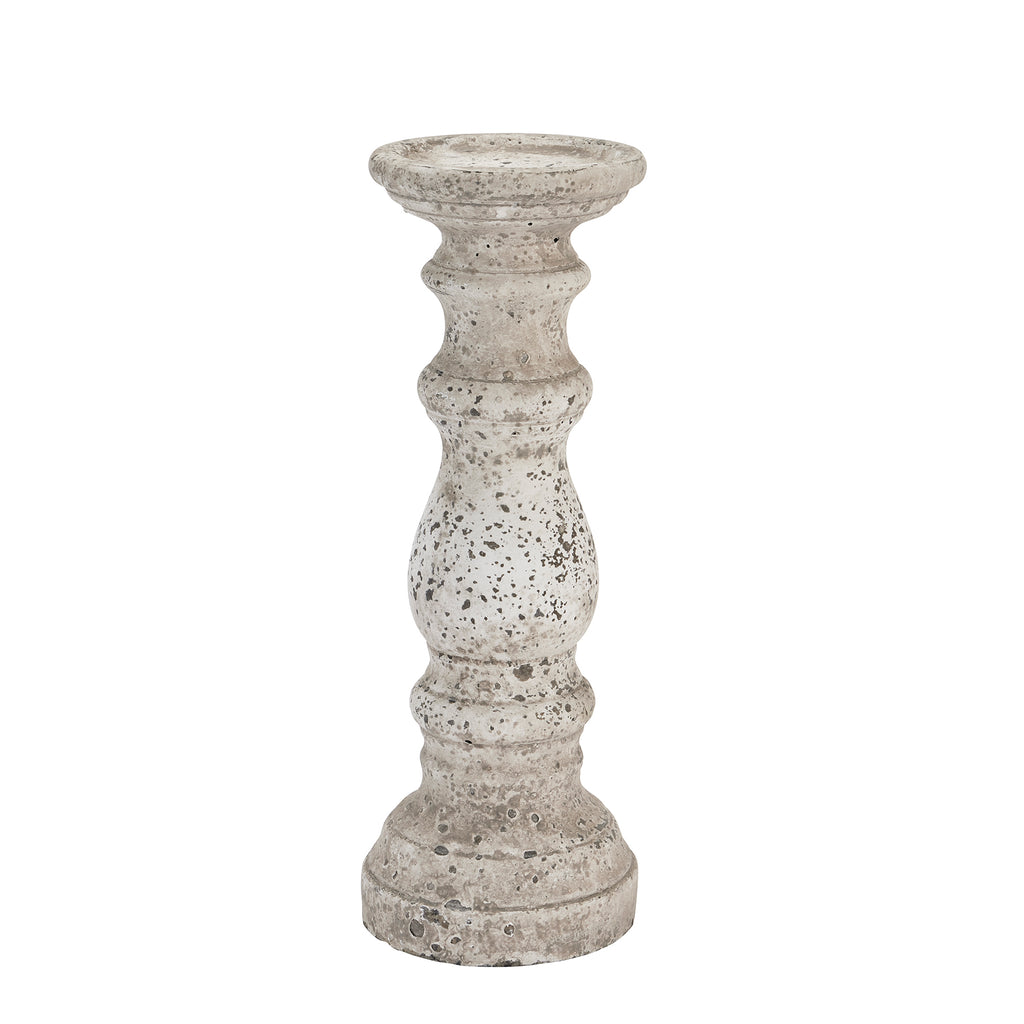 Alnmouth Small Stone Ceramic Column Candle Holder