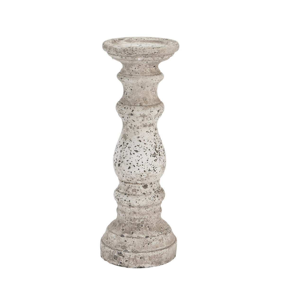Alnmouth Small Stone Ceramic Column Candle Holder