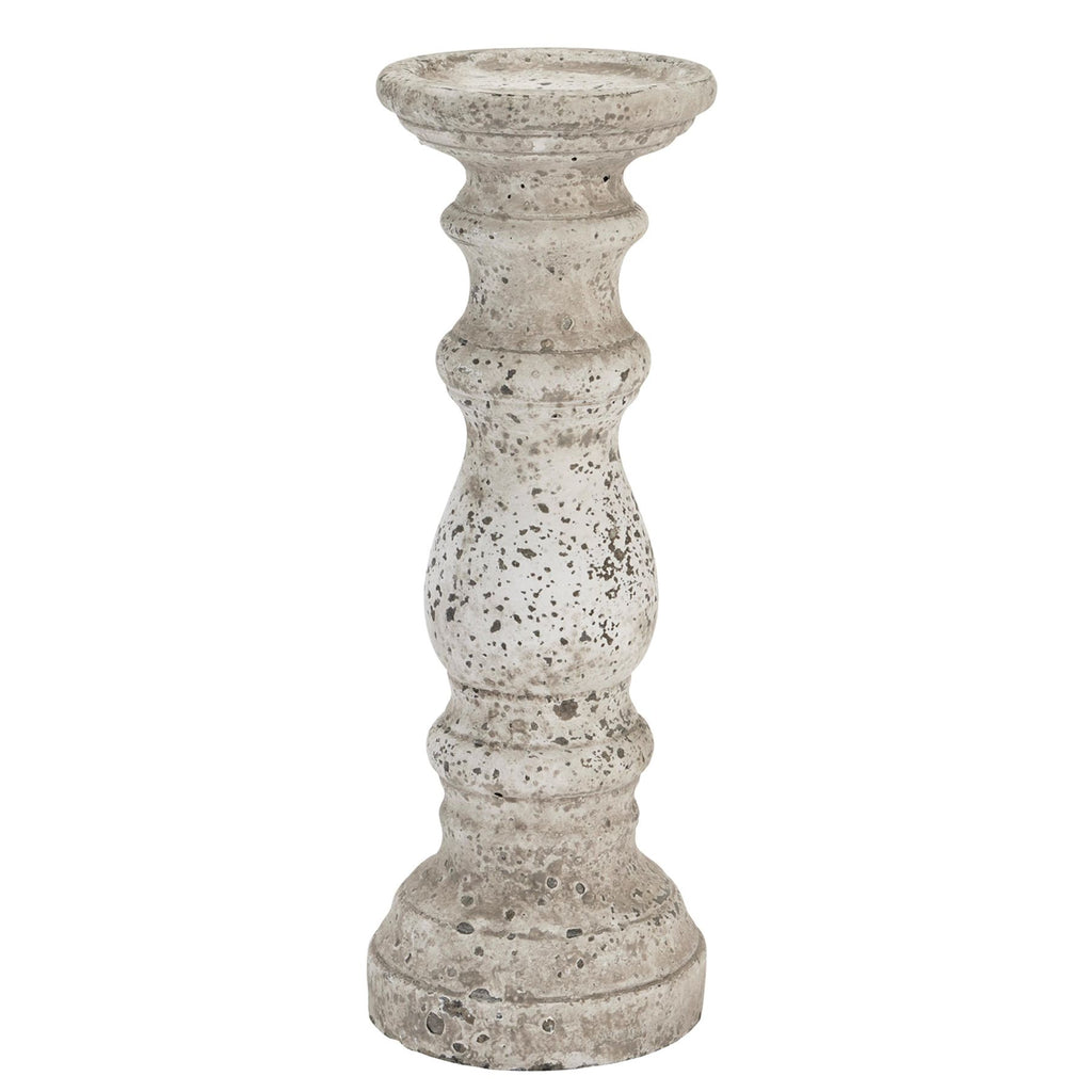 Scremerston Large Stone Ceramic Column Candle Holder