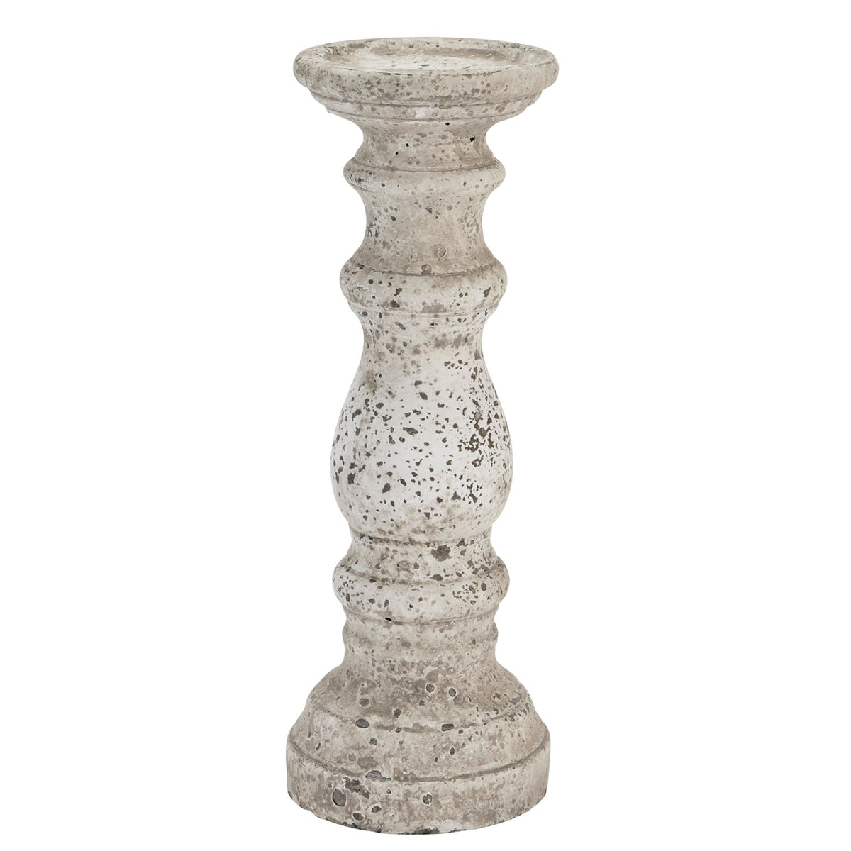 Scremerston Large Stone Ceramic Column Candle Holder