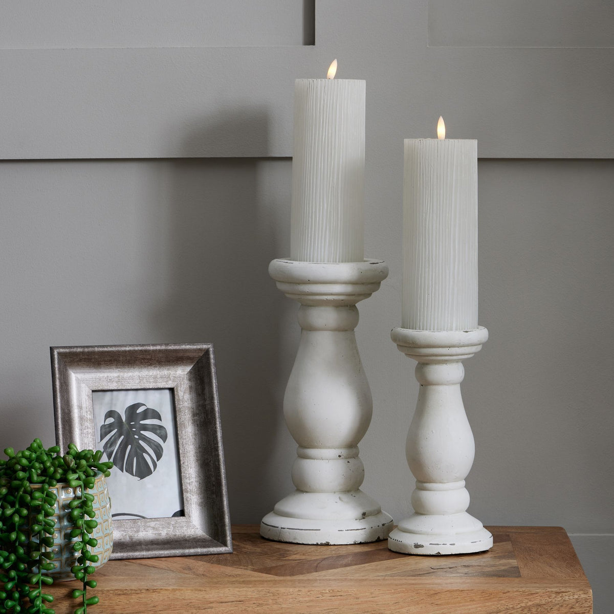 Ancroft Matt White Ceramic Candle Holder