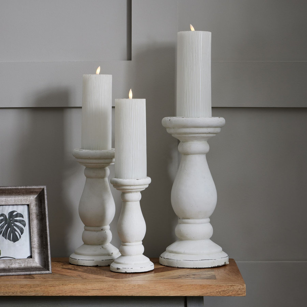 Beal Large Matt White Ceramic Candle Holder