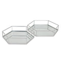Duddo Silver Hexagon Set of Two Trays