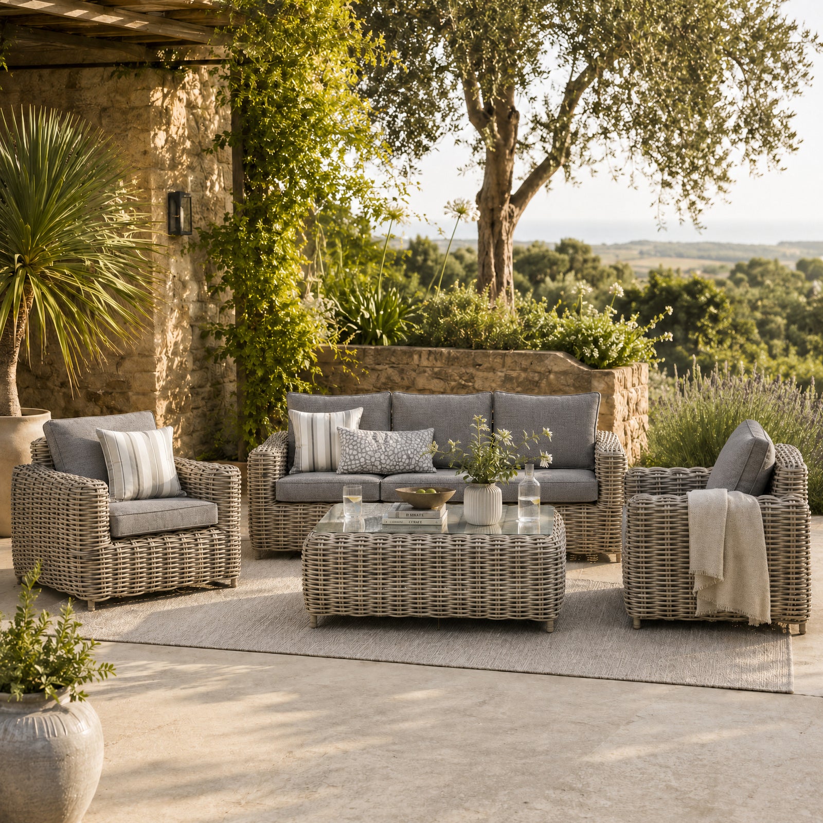 Ingoe Rattan Five Seater Set