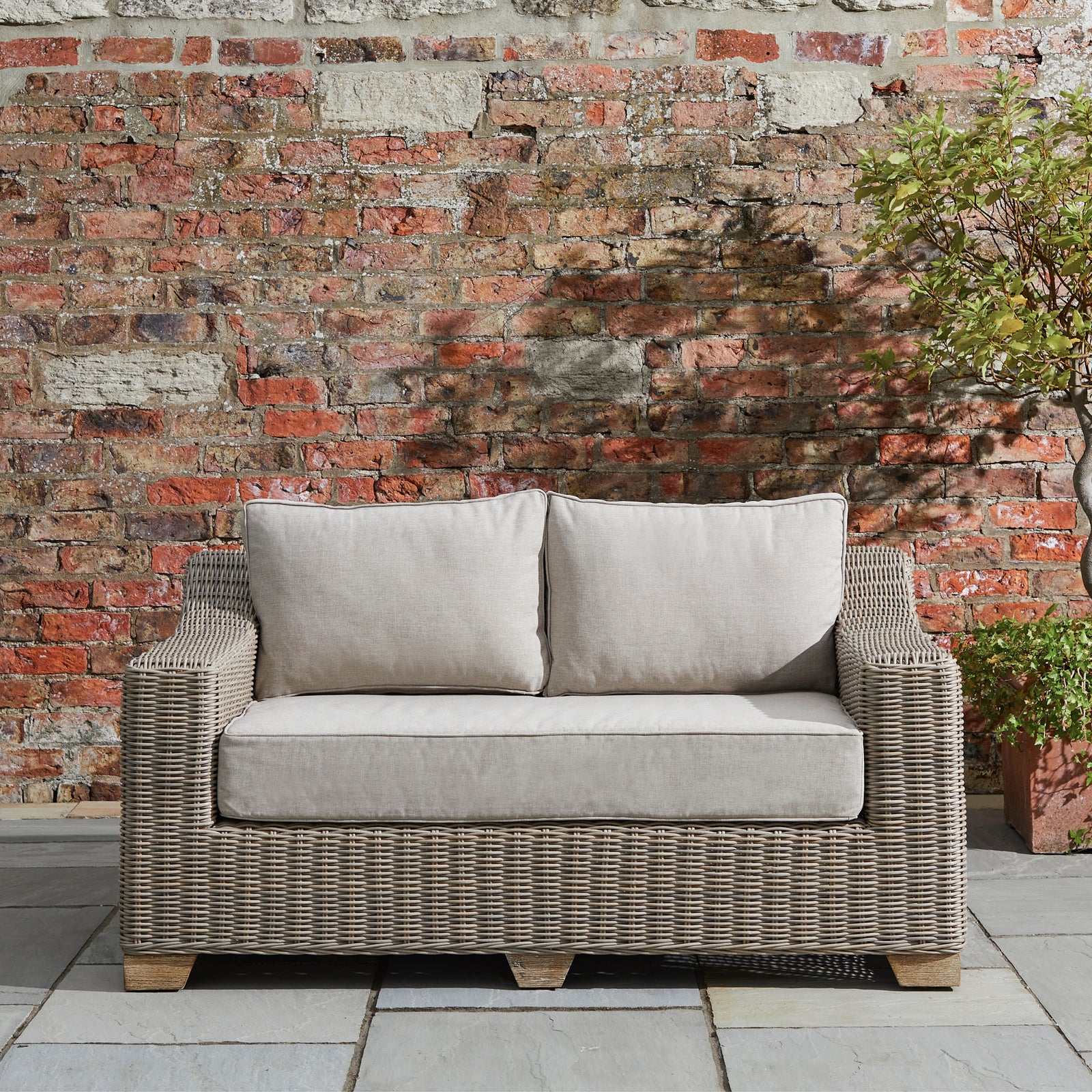 Hepscott Woven Outdoor Two-Seater Sofa