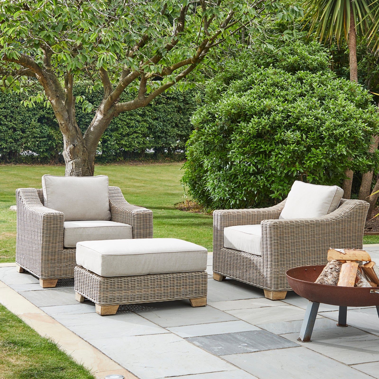Cambois Woven Outdoor Footstool