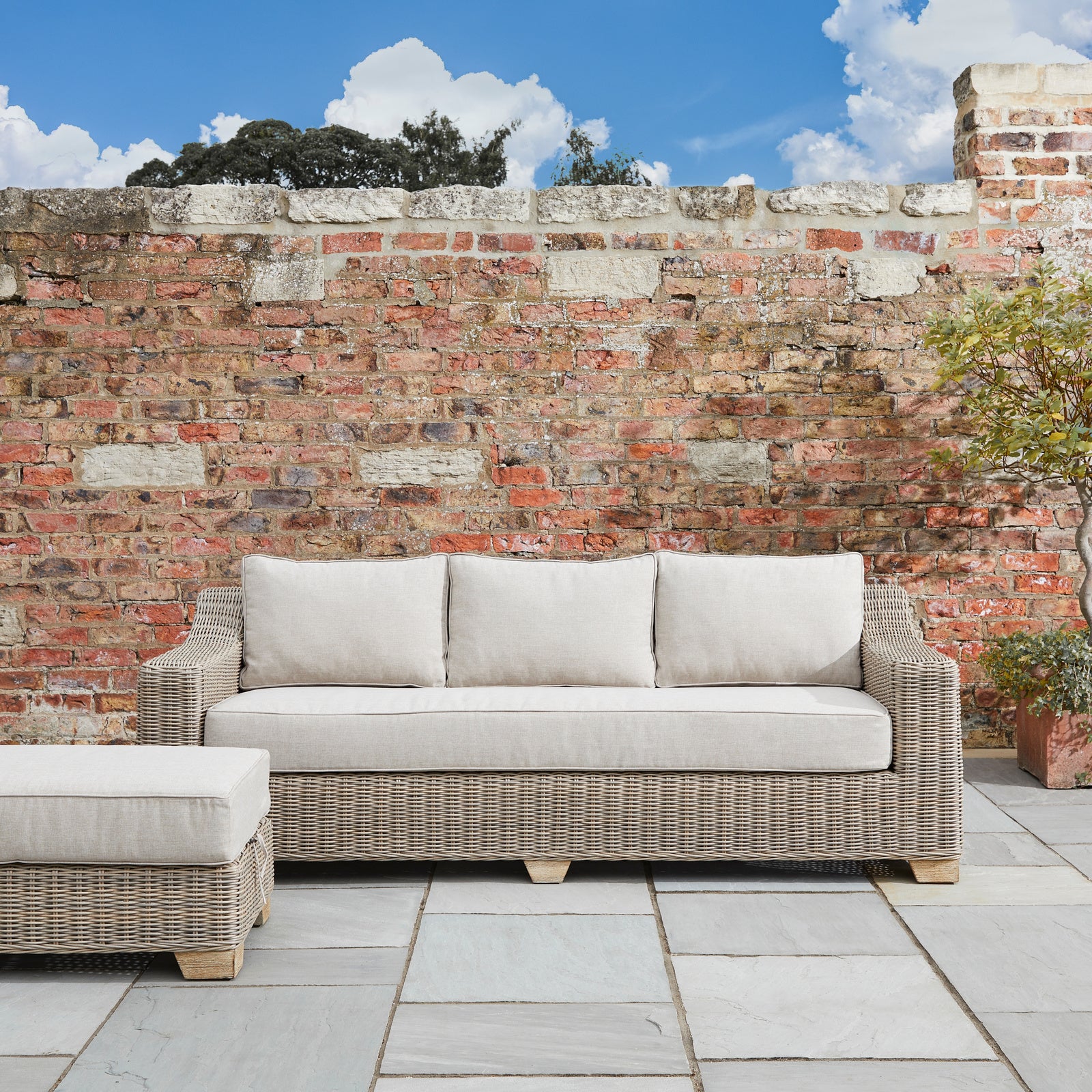 Tritlington Woven Outdoor Three-Seater Sofa