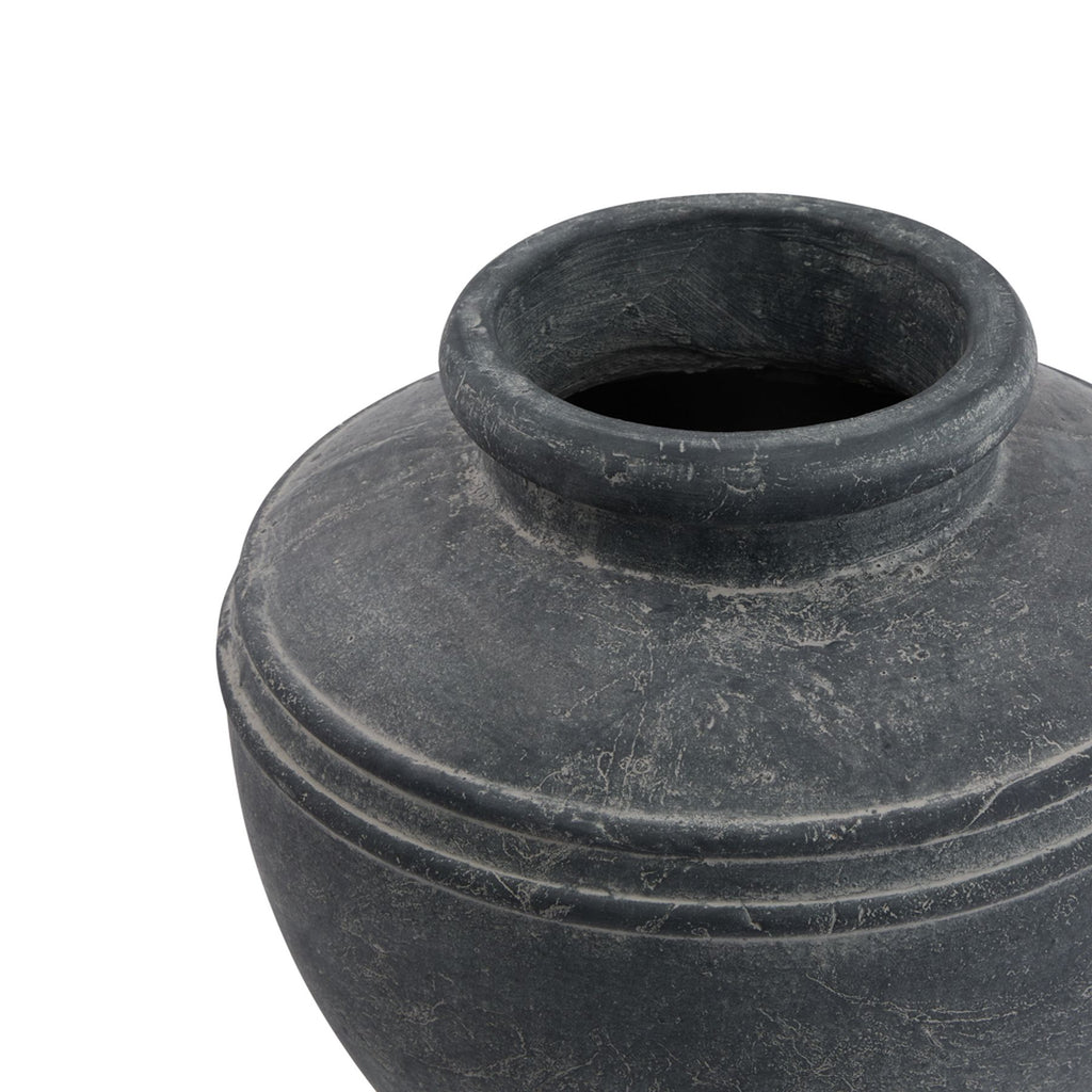 Kyloe Grey Ribbed Ceramic Water Pot