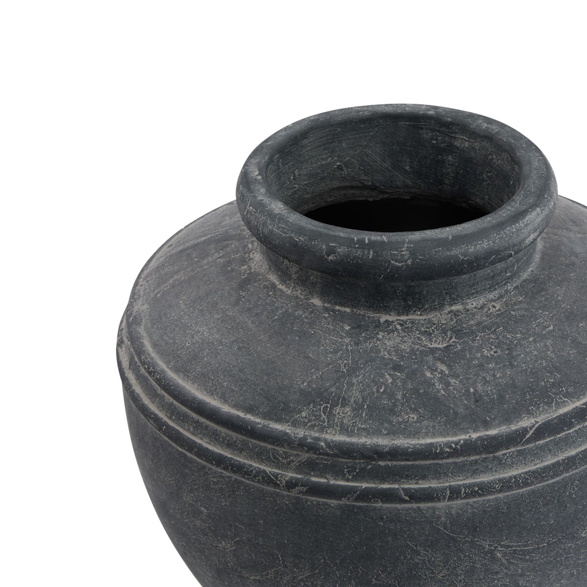 Kyloe Grey Ribbed Ceramic Water Pot
