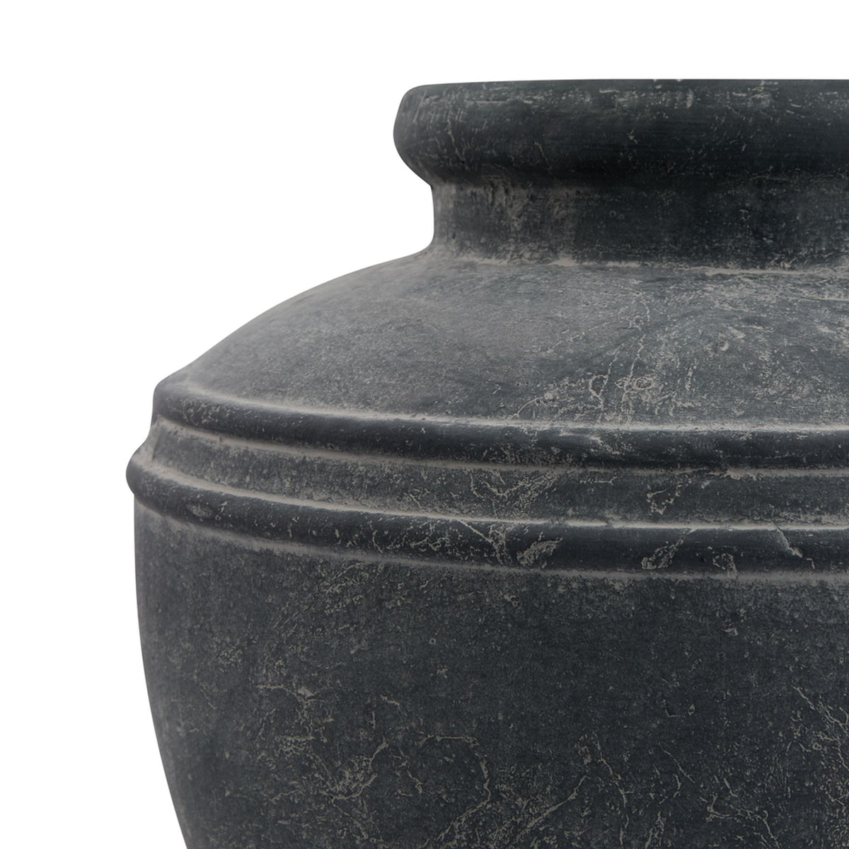 Kyloe Grey Ribbed Ceramic Water Pot