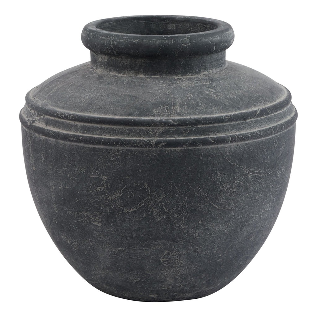 Kyloe Grey Ribbed Ceramic Water Pot