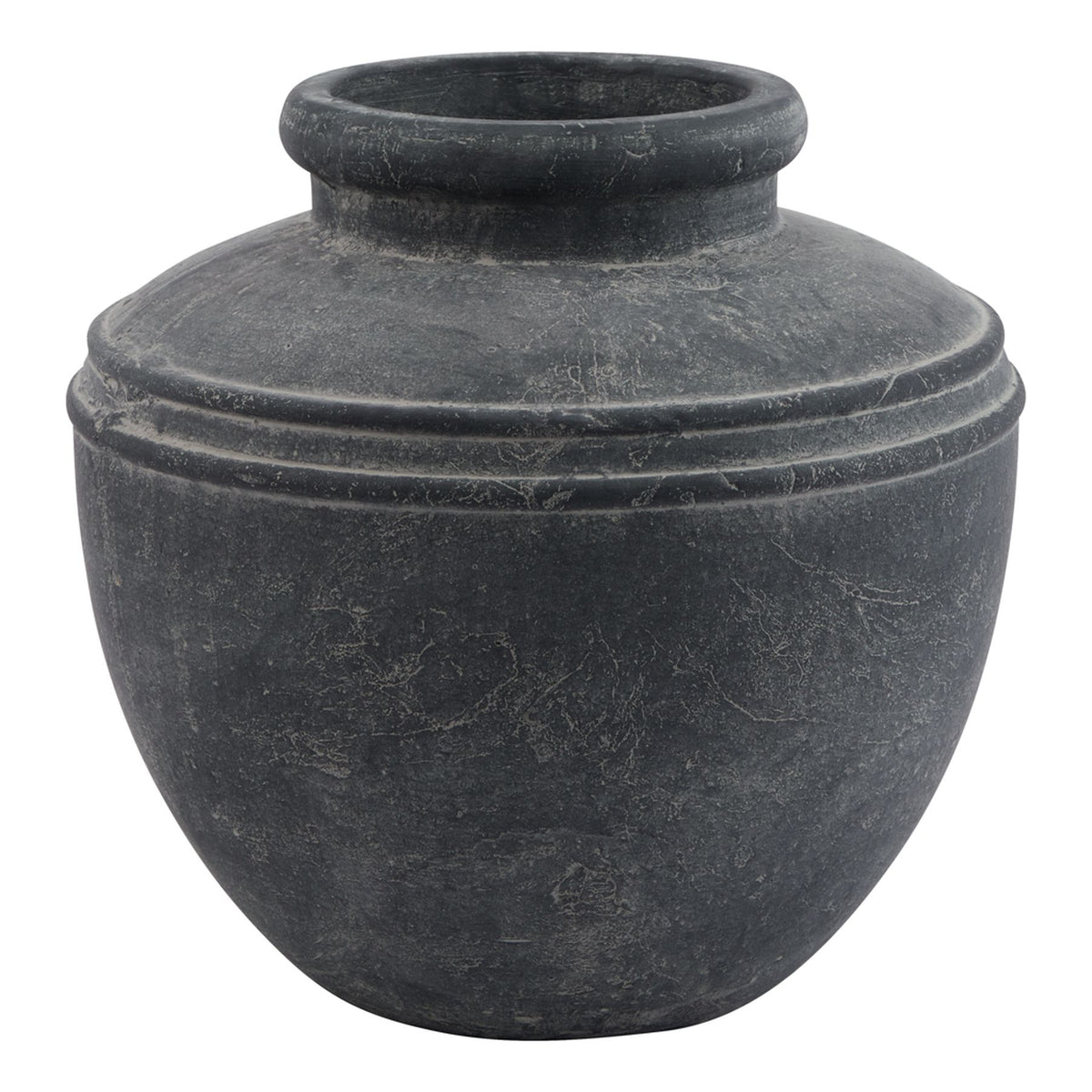 Kyloe Grey Ribbed Ceramic Water Pot