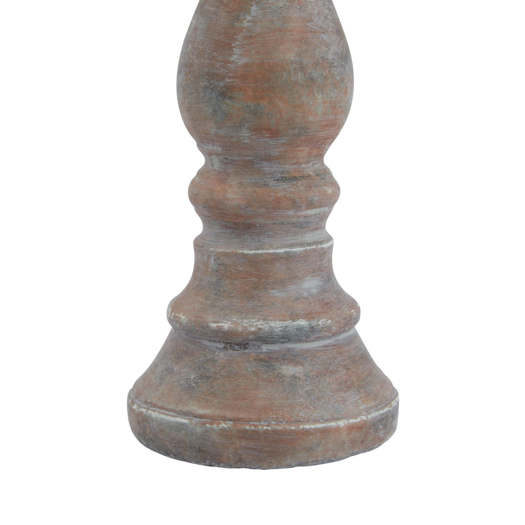 Bassington Brown Ceramic Column Candle Holder