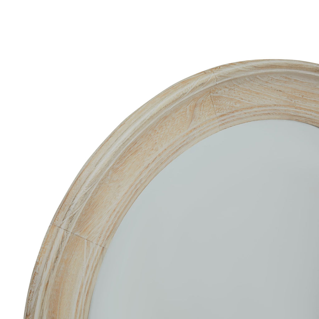 Beauclerc Washed Wood Round Mirror