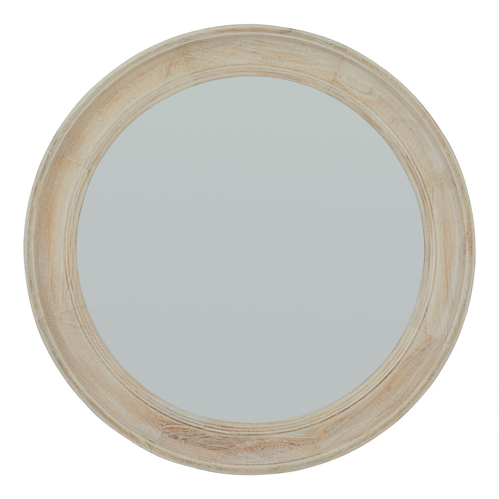 Beauclerc Washed Wood Round Mirror